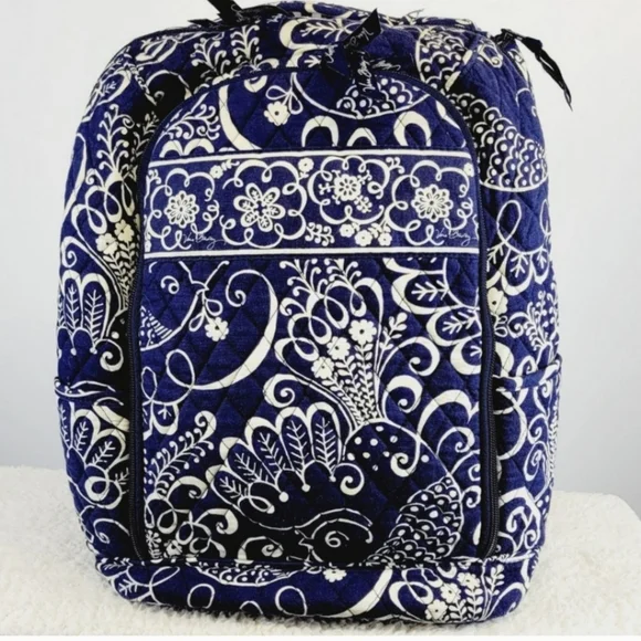 VERA BRADLEY Navy Blue Twirly Birds Backpack - Picture 2 of 16
